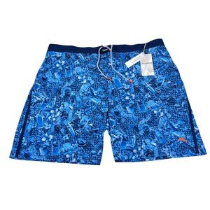 Tommy Bahama Swim Shorts Mens Big & Tall 2XLB Cobalt Haze Blue Baja Island Mixer